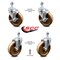 Service Caster 5 Inch High Temp Phenolic Wheel Swivel 1/2 Inch Threaded Stem Caster Brakes, 2PK SCC-TS20S514-PHSHT-121315-2-TLB-2 - alternate 6